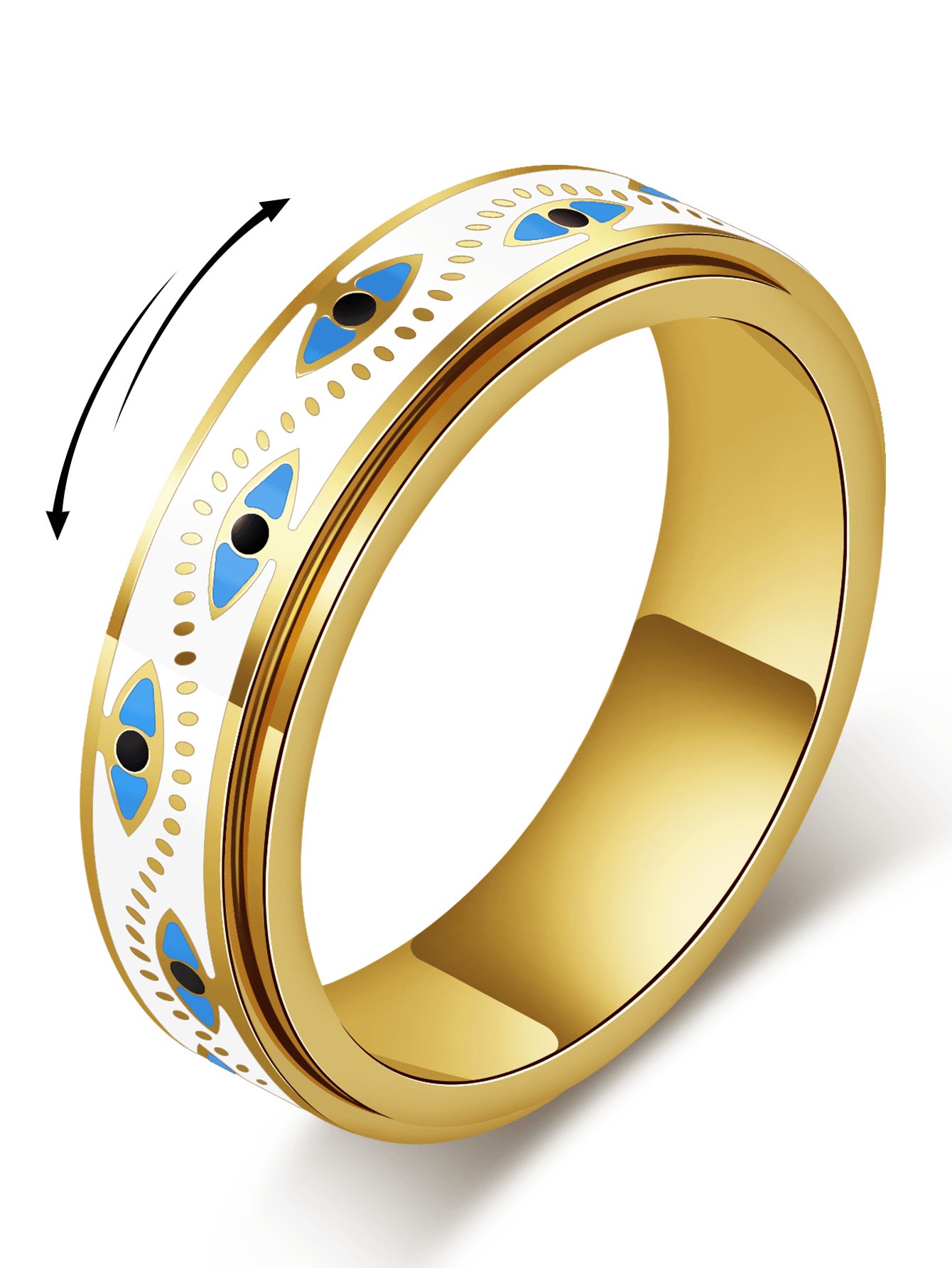 Complete Evil Eye Spinner Ring